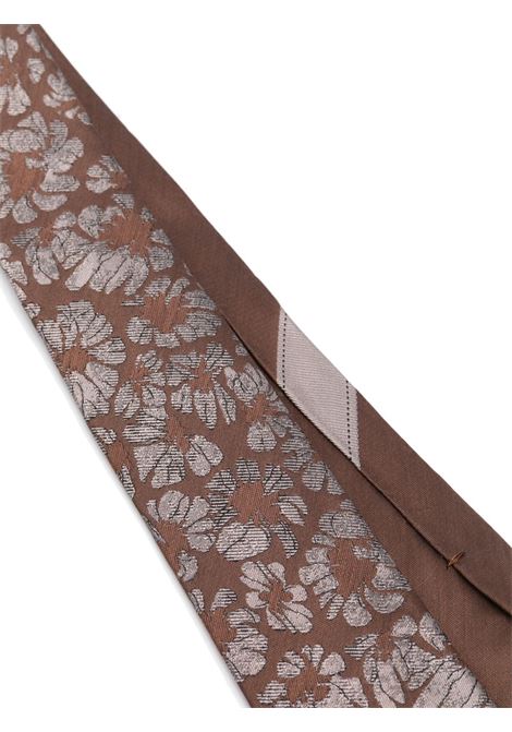 Brown printed silk tie Dries Van Noten - men DRIES VAN NOTEN | 2510216001901703